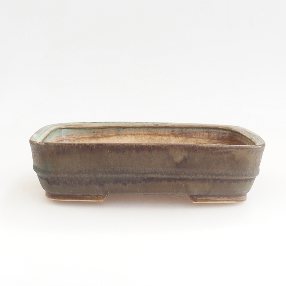 Kerámia bonsai tál 21,5 x 17,5 x 5,5 cm, zöld