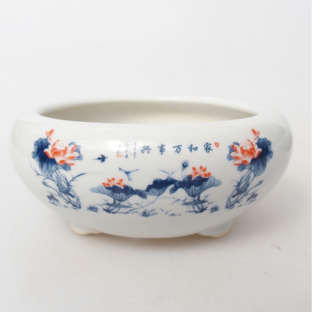 kerámia bonsai tál 10 x 10 x 5 cm, fehér színben