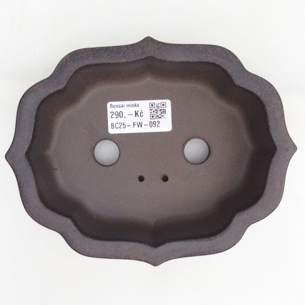 kerámia bonsai tál 16,5 x 13 x 4 cm, színe barnás okkersárga
