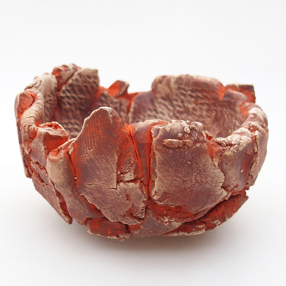 Kerámia kagyló 11 x 11 x 6,5 cm , narancssárga színű