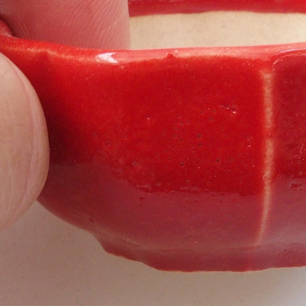 Mini bonsai tál 6 x 5,5 x 2,5 cm, piros színben