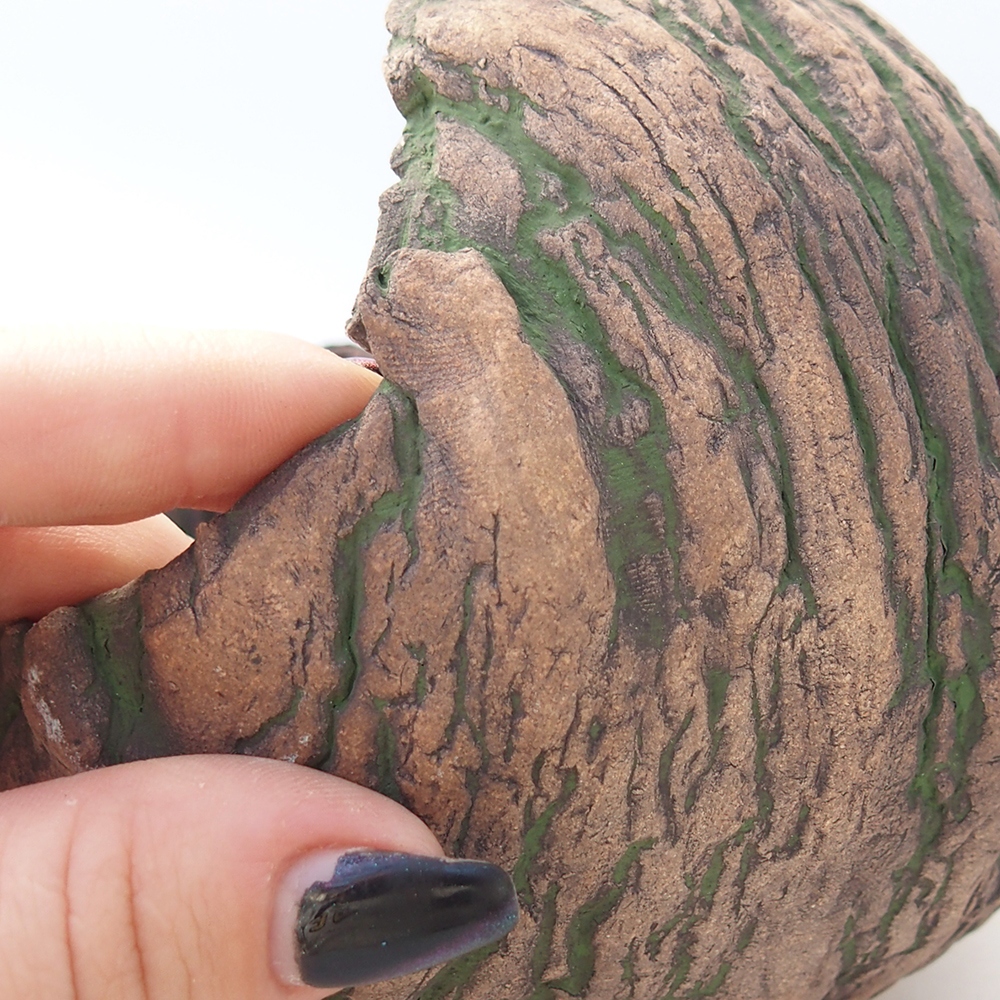 Kerámia kagyló 13 x 13 x 12 cm , zöld színű