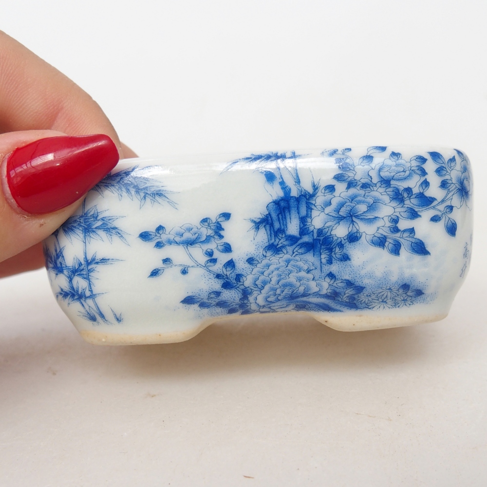 Mini bonsai tál 8 x 6 x 3 cm, fehér