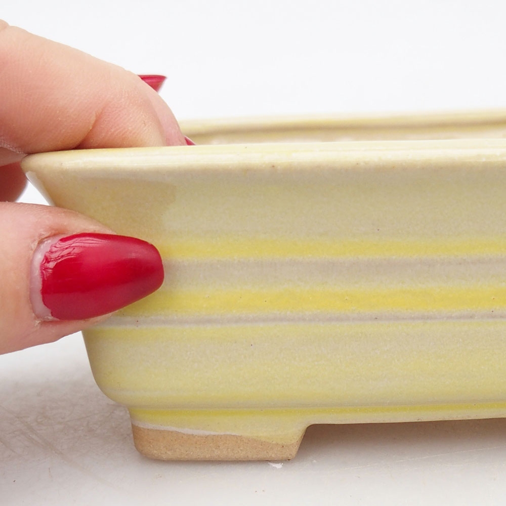 kerámia bonsai tál 13,5 x 10 x 4,5 cm, sárga