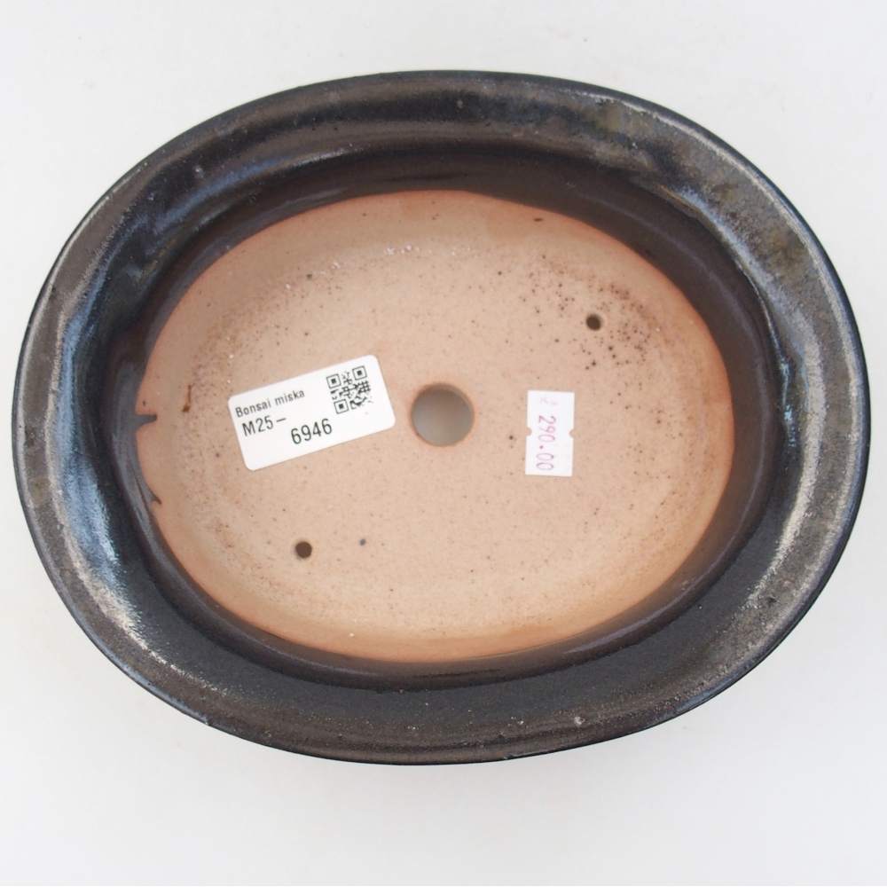 Kerámia bonsai tál 19,5 x 15,5 x 6,5 cm, fekete