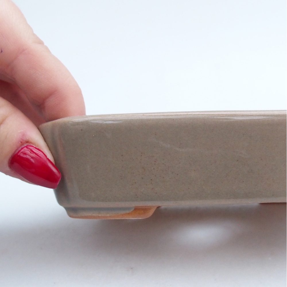 kerámia bonsai tál 12 x 9 x 3 cm, szürke