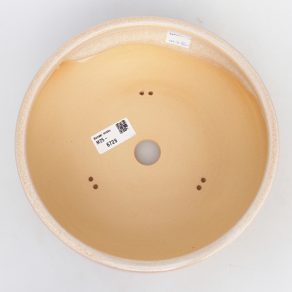 Kerámia bonsai tál 21,5 x 21,5 x 7,5 cm, bézs színben