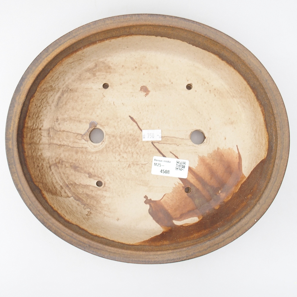 kerámia bonsai tál 25,5 x 28,5 x 5,5 cm, barna