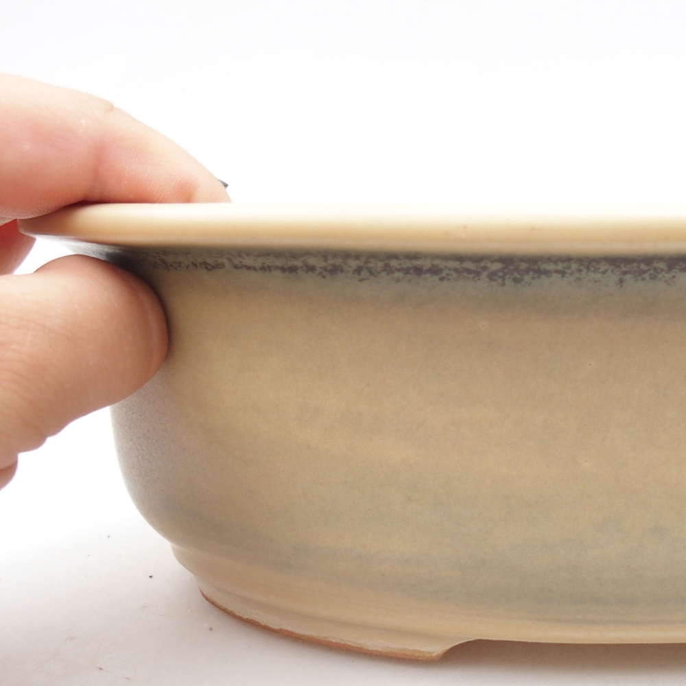 kerámia bonsai tál 23 x 19,5 x 7 cm, bézs színben