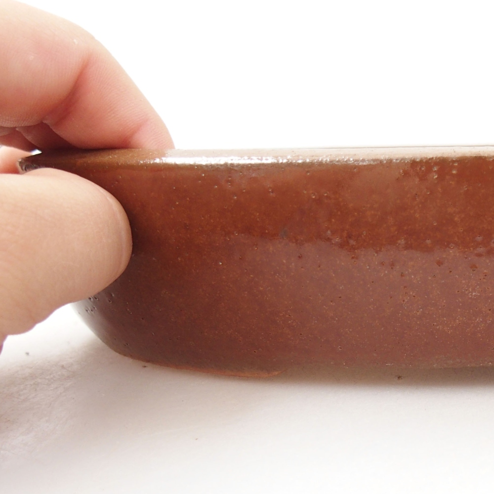 kerámia bonsai tál 22 x 16,5 x 4 cm, barna