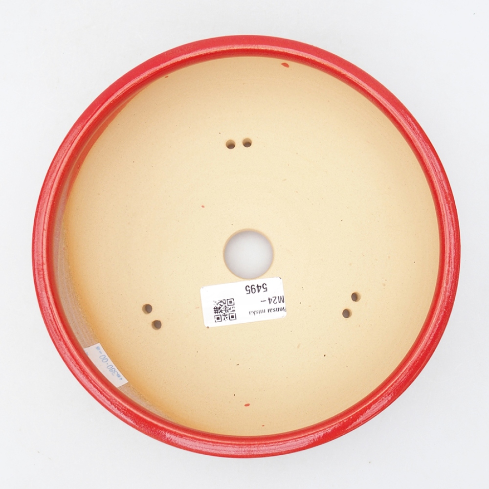 kerámia bonsai tál 18,5 x 18,5 x 6 cm, piros színben