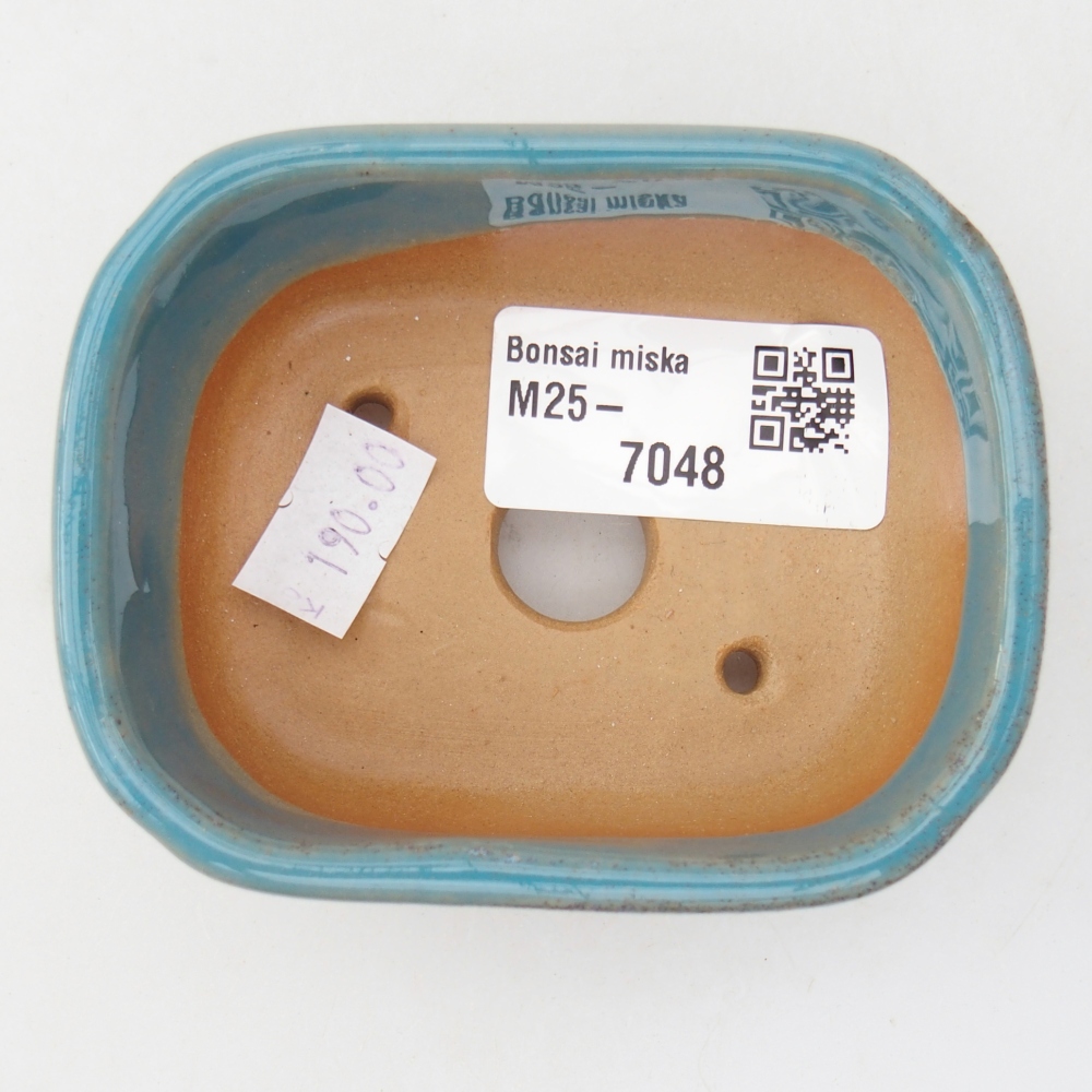 kerámia bonsai tál 8,5 x 7 x 3,5 cm, kék színben