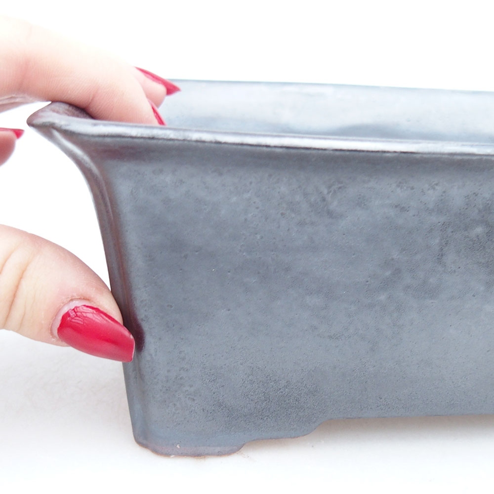 Kerámia bonsai tál 18 x 14 x 7,5 cm, fekete