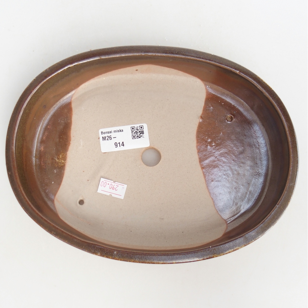 kerámia bonsai tál 22 x 17 x 4 cm, barna