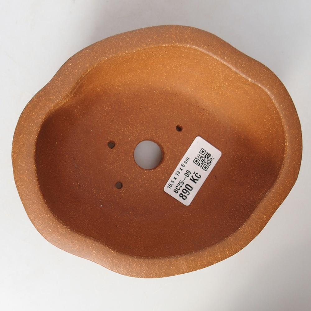 kerámia bonsai tál 15,5 x 13 x 6 cm, barna