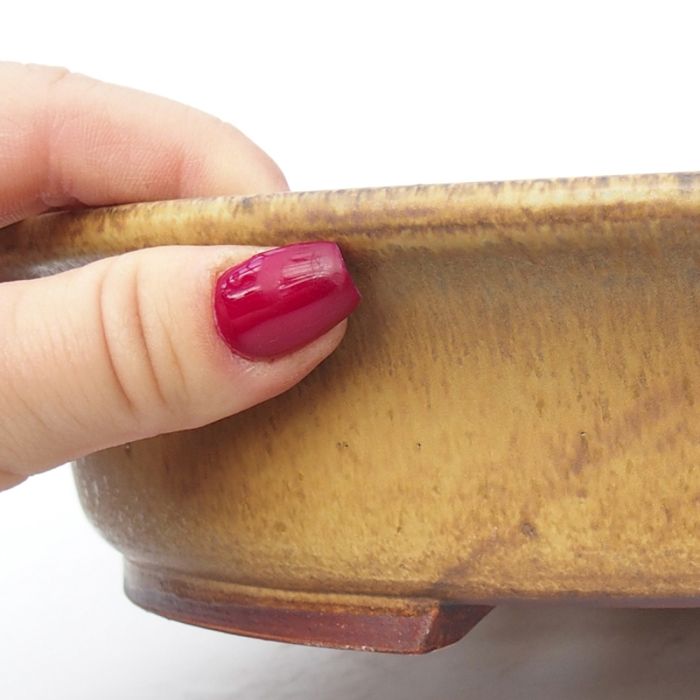 kerámia bonsai tál 26,5 x 24 x 5,5 cm, zöld