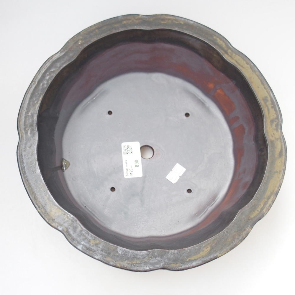 kerámia bonsai tál 26,5 x 26,5 x 8 cm, barna