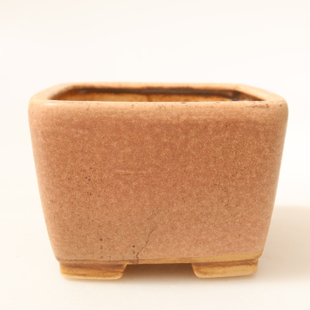 Kerámia bonsai tál, 6,5 x 6,5 x 4,5 cm, rózsaszín