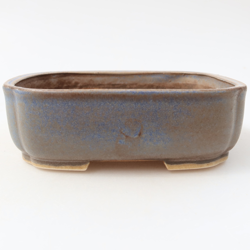 Kerámia bonsai tál, 14 x 12 x 4 cm, kék színű