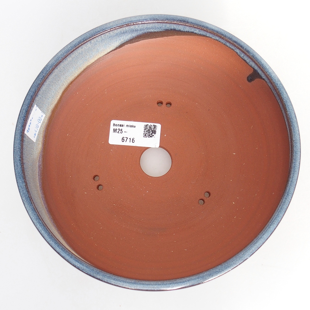 kerámia bonsai tál 19,5 x 19,5 x 6 cm, kék színben
