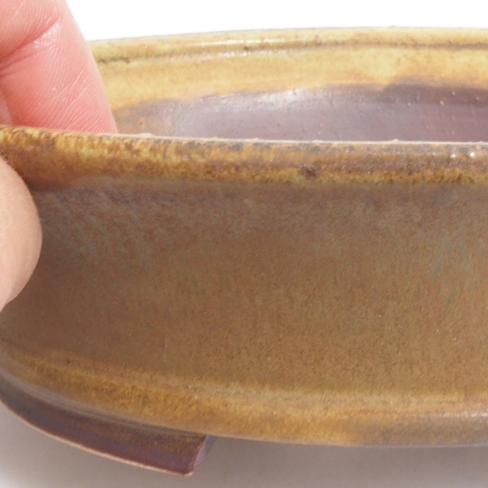 kerámia bonsai tál 10 x 8,5 x 4 cm, barna