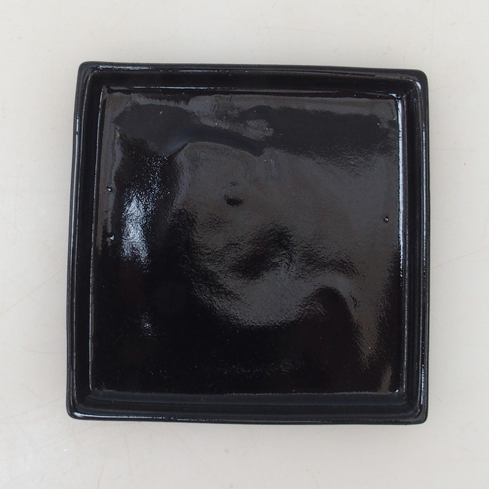 Bonsai tálca négyzet alakú M - 10 x 10 x 1,5 cm - fekete