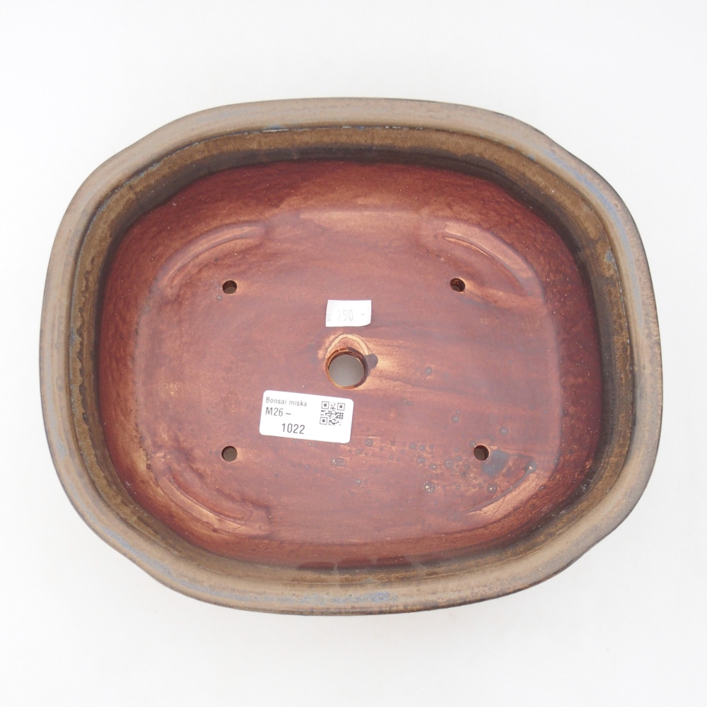 kerámia bonsai tál 25 x 21,5 x 7,5 cm, barna