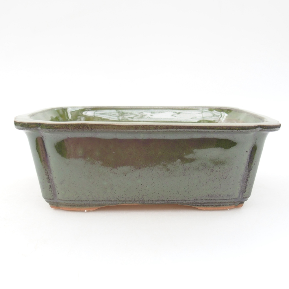 Bonsai kerámia tál 17,5 x 12,5 x 6 cm, zöld