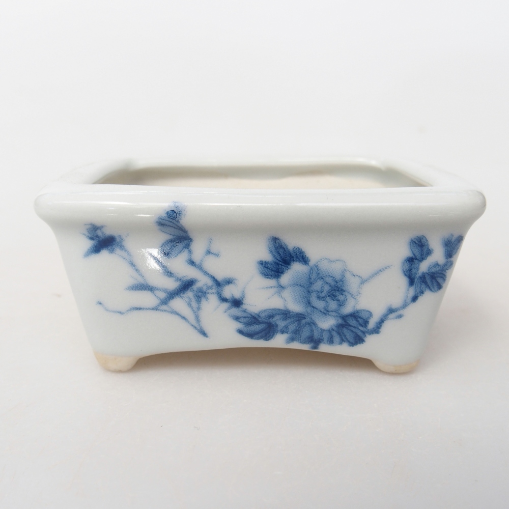 Mini bonsai tál 8 x 6,5 x 3,5 cm, fehér