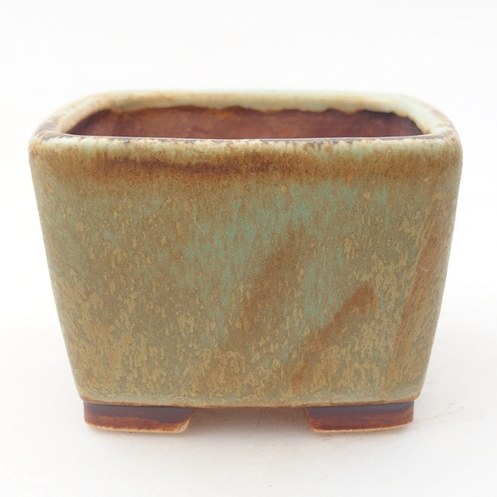 kerámia bonsai tál 6 x 6 x 4,5 cm, zöld
