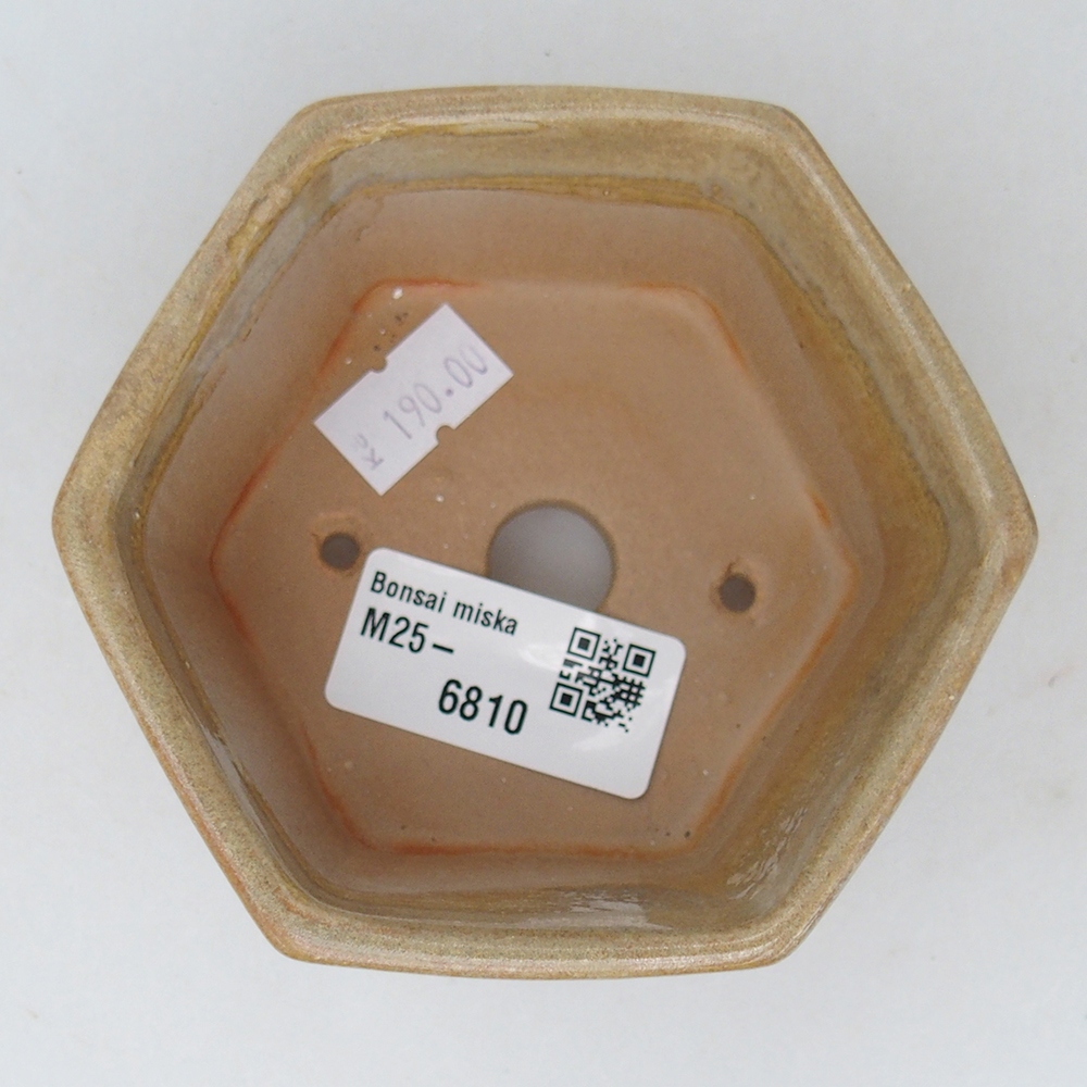 kerámia bonsai tál 10,5 x 9,5 x 5 cm, bézs színben