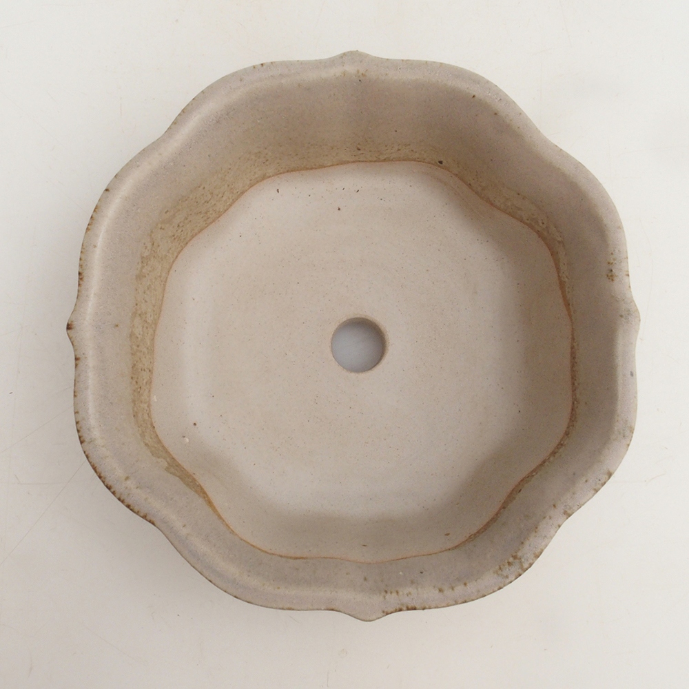 Bonsai tál H06 - 14,5 x 14,5 x 5 cm. - bézs színű