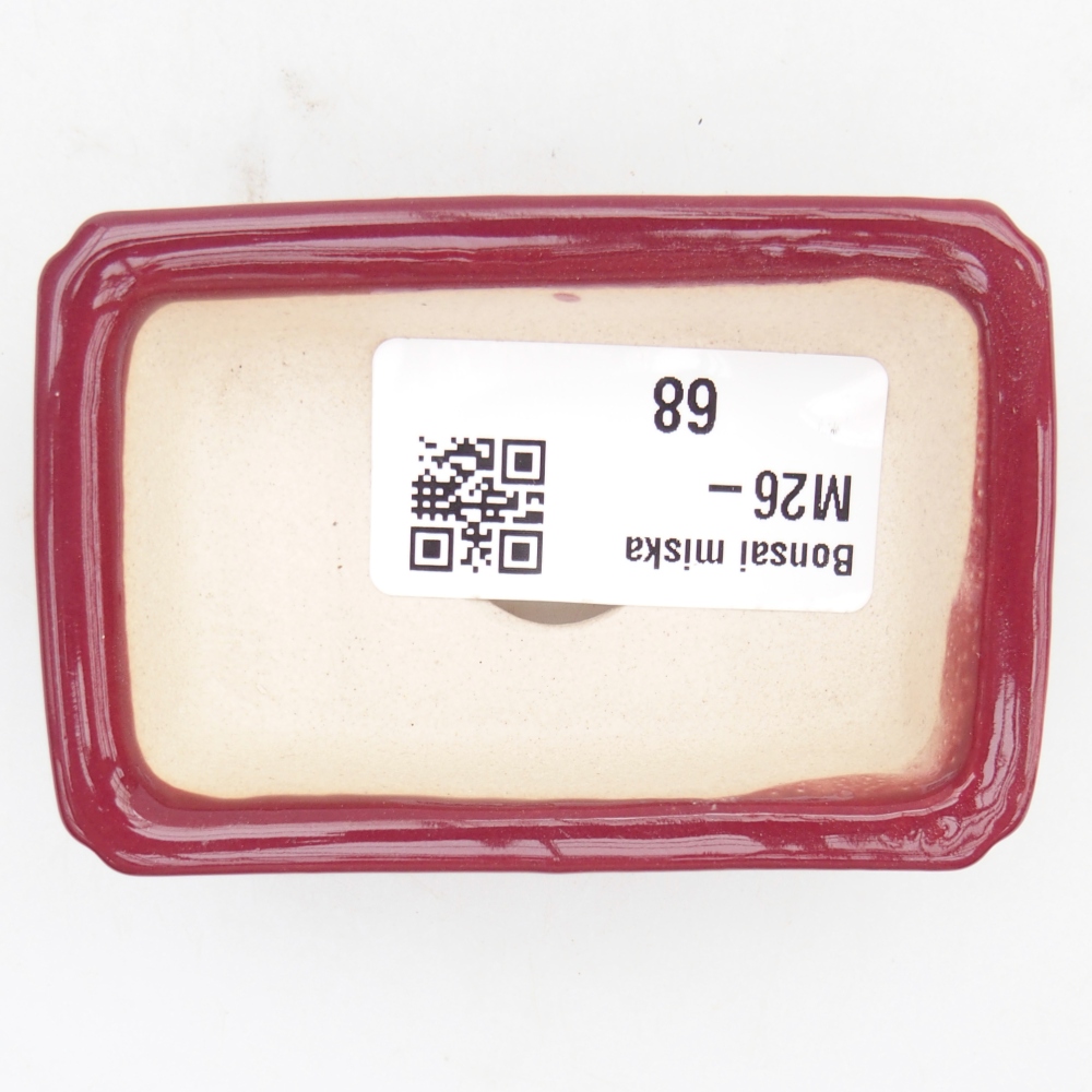 Mini bonsai tál 7,5 x 5 x 2 cm, bordó színű