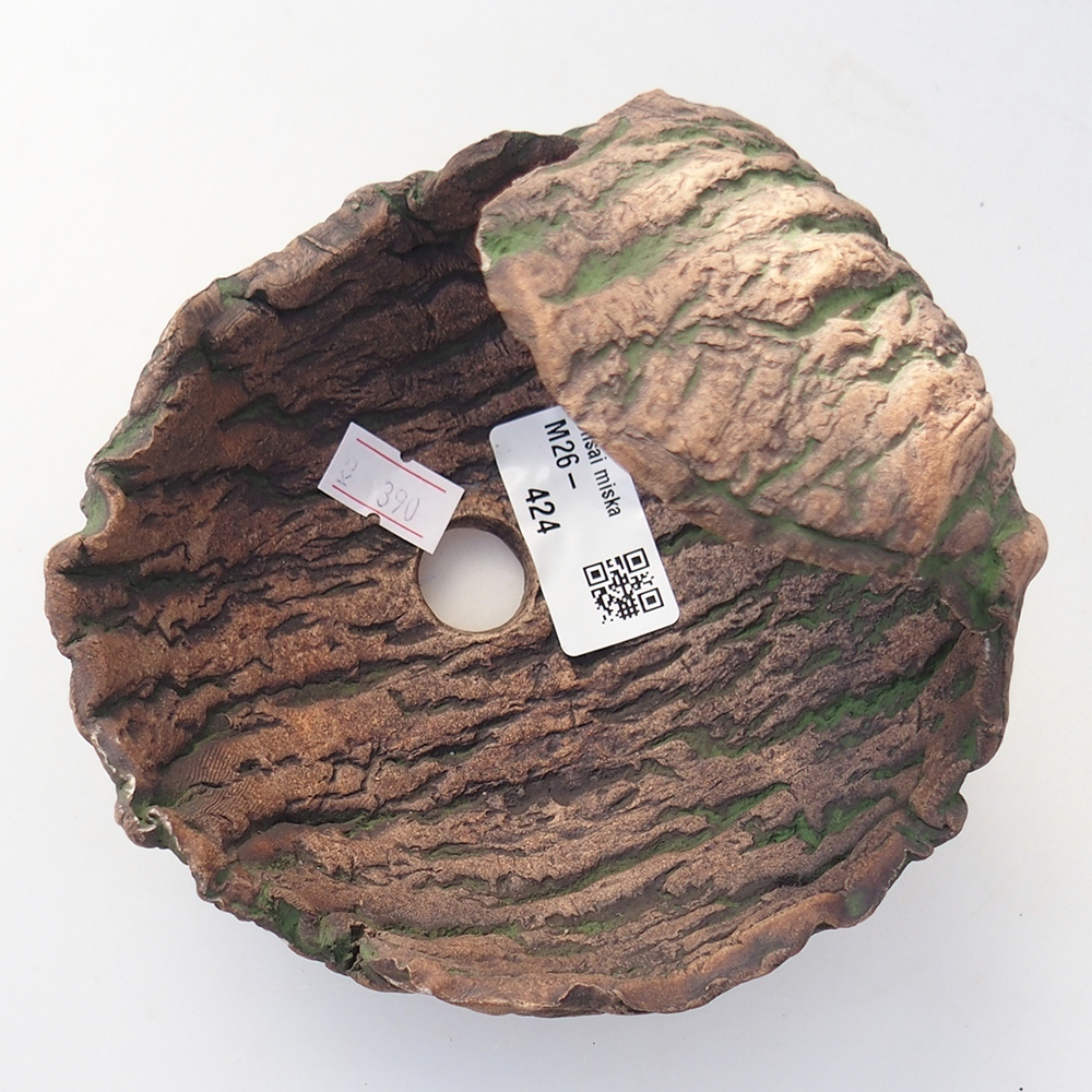 Kerámia kagyló 13 x 13 x 12 cm , zöld színű