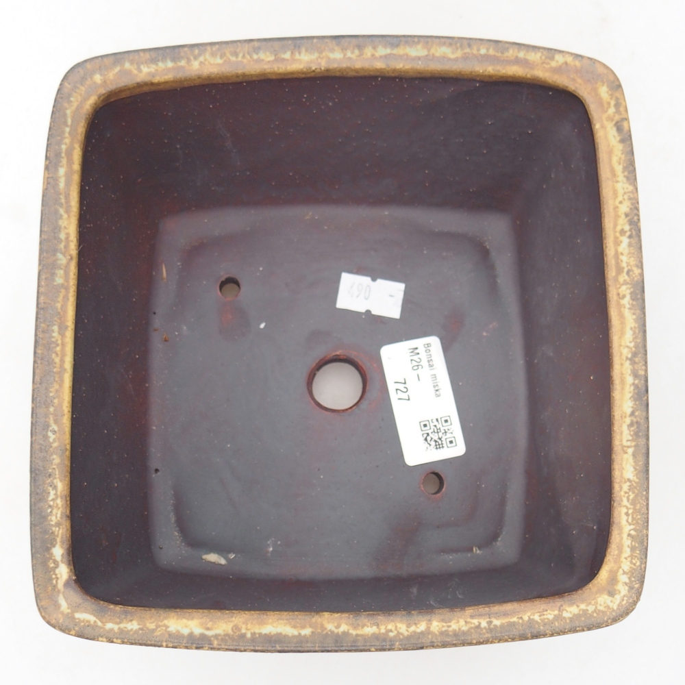 kerámia bonsai tál 16 x 16 x 10 cm, zöld