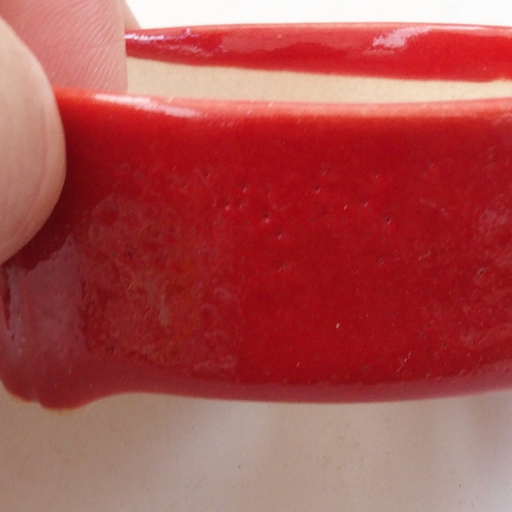 Mini bonsai tál 6,5 x 6,5 x 2,5 cm, piros színben