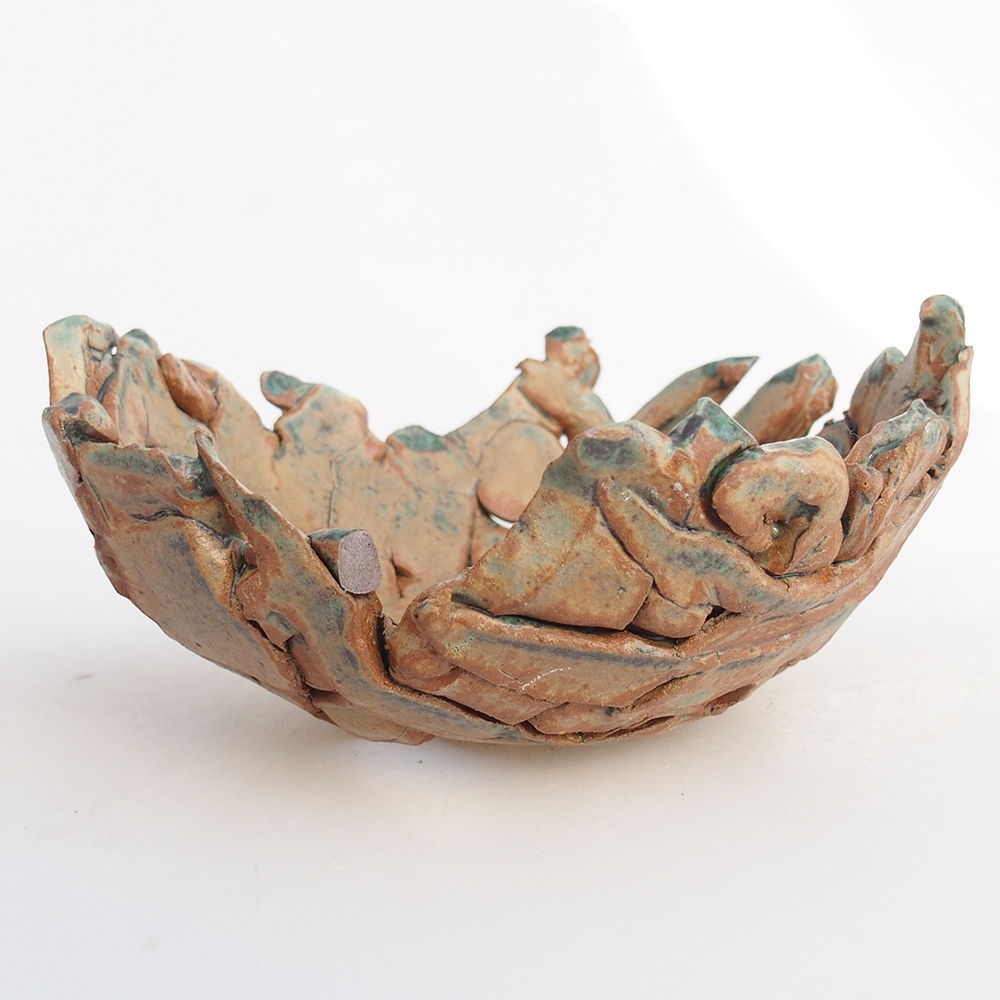 Kerámia kagyló 14 x 14 x 6,5 cm , zöld színű