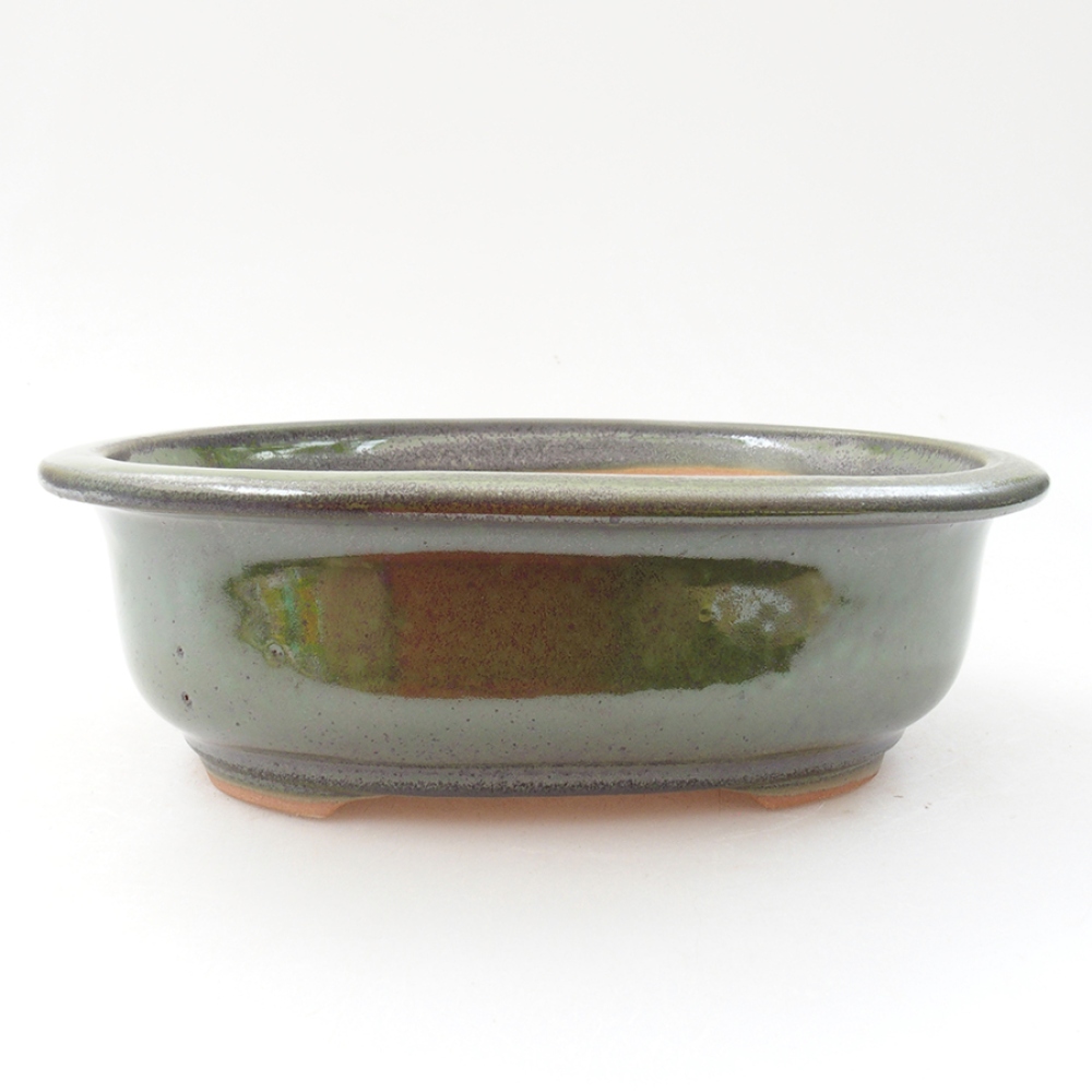 kerámia bonsai tál 18 x 14,5 x 6 cm, zöld