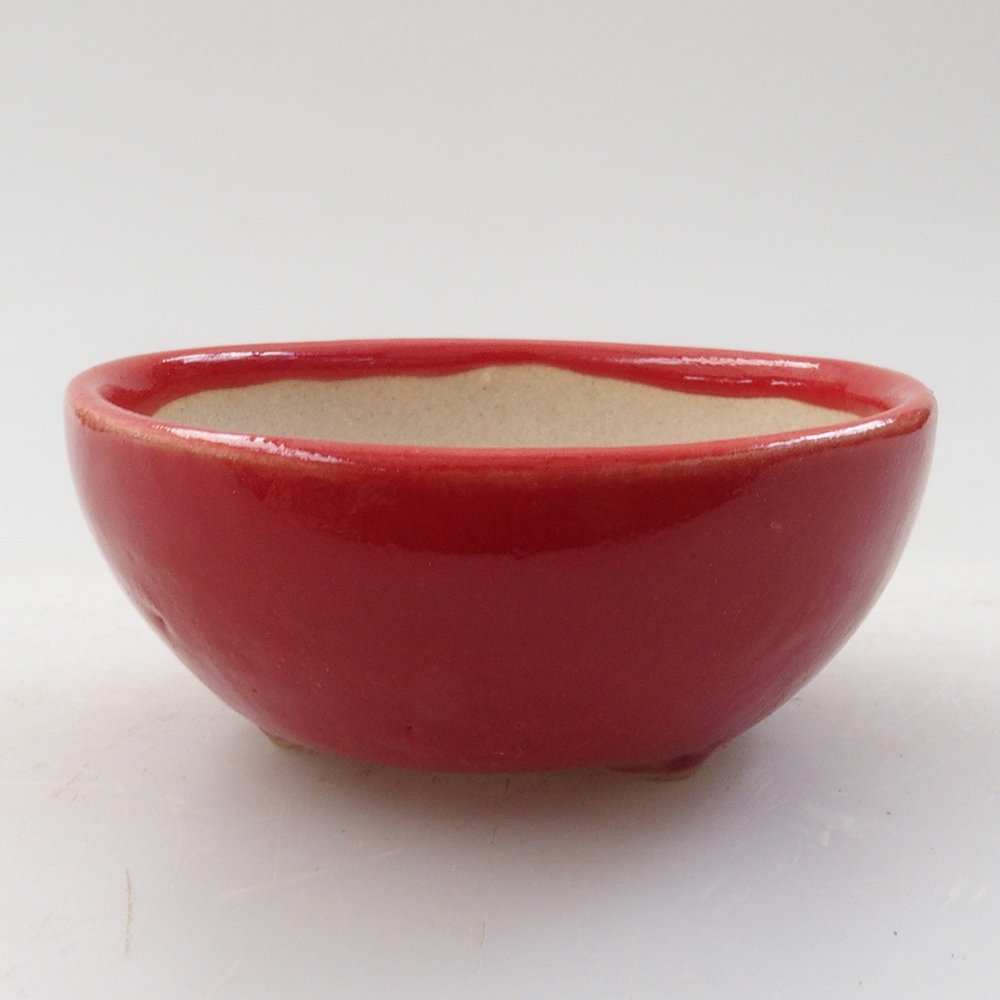 Mini bonsai tál 6 x 6 x 2,5 cm, piros színben