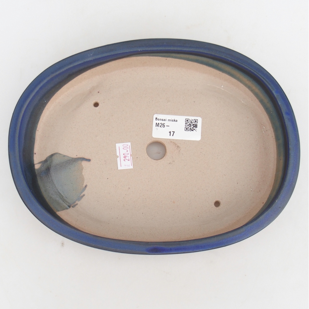 kerámia bonsai tál 22,5 x 17 x 4,5 cm, kék színben