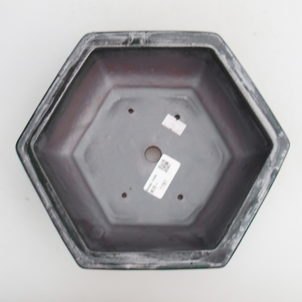 kerámia bonsai tál 23 x 21 x 7,5 cm, zöld