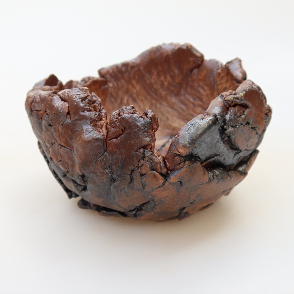 Kerámia héj, 11 x 10 x 6 cm, barna színű