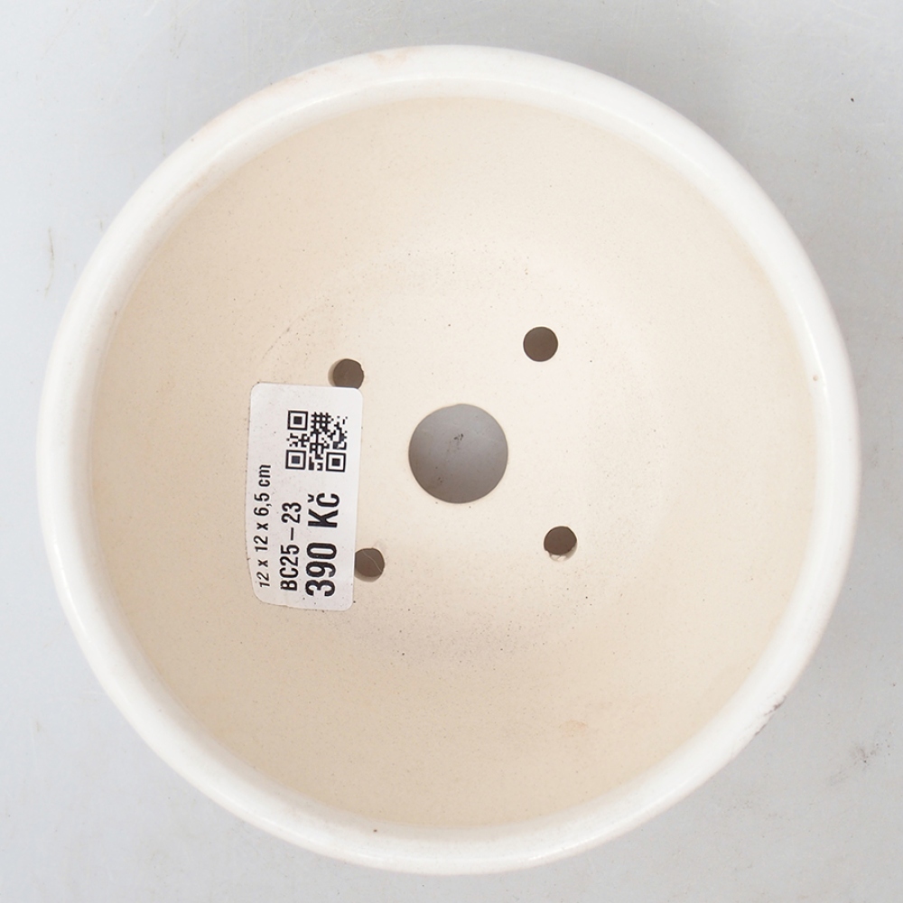 kerámia bonsai tál 12 x 12 x 6,5 cm, fehér színben