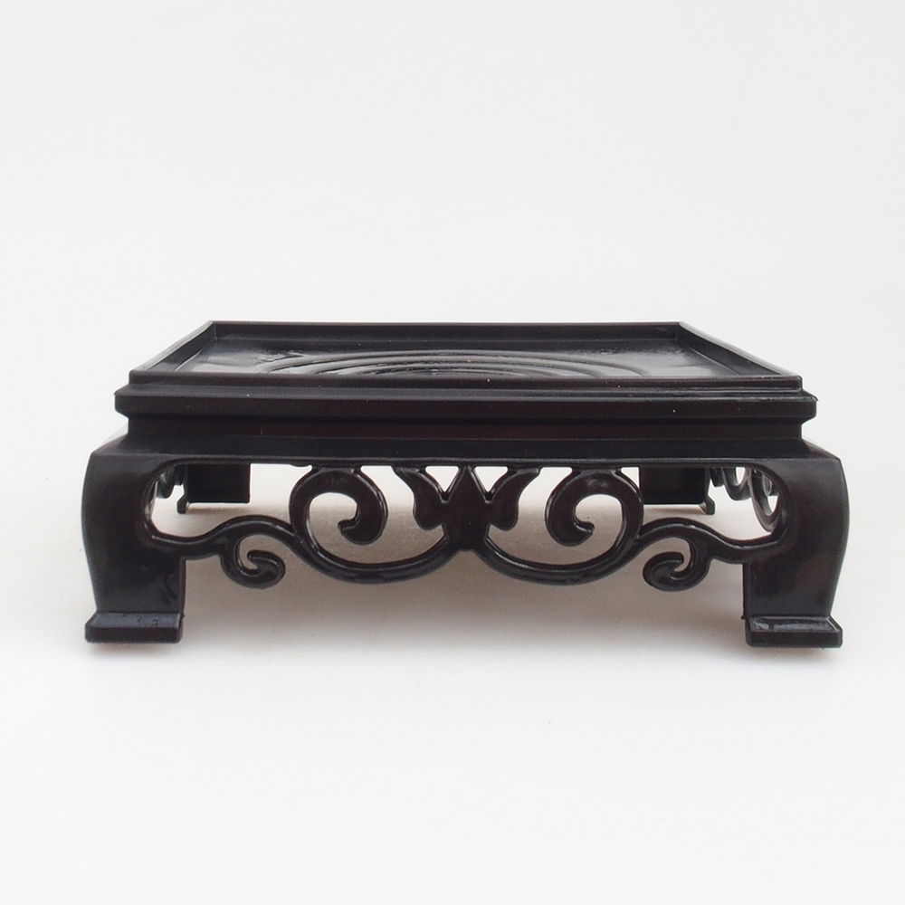 Bonsai asztal műanyag szögletes 14,5 x 14,5 x 5 cm, fekete színben