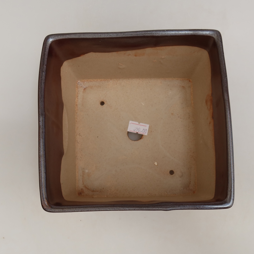 Kerámia bonsai tál 15 x 15 x 10,5 cm, fém színben