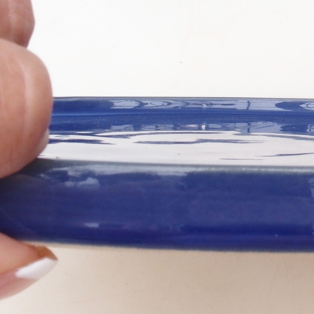 Kerek bonsai edény D7-L - 28 x 28 x 1,5 cm - kék