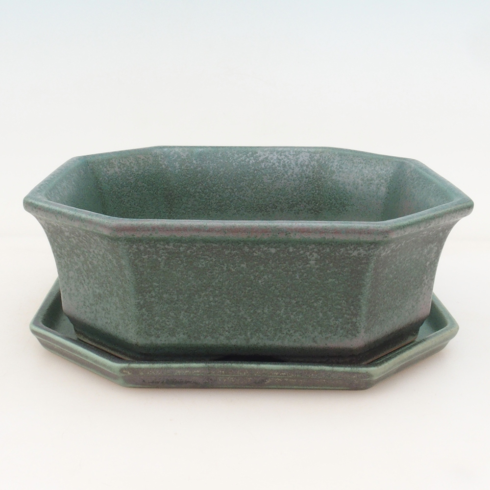 Bonsai tál + csészealj H14 - 17,5x17,5x6 cm