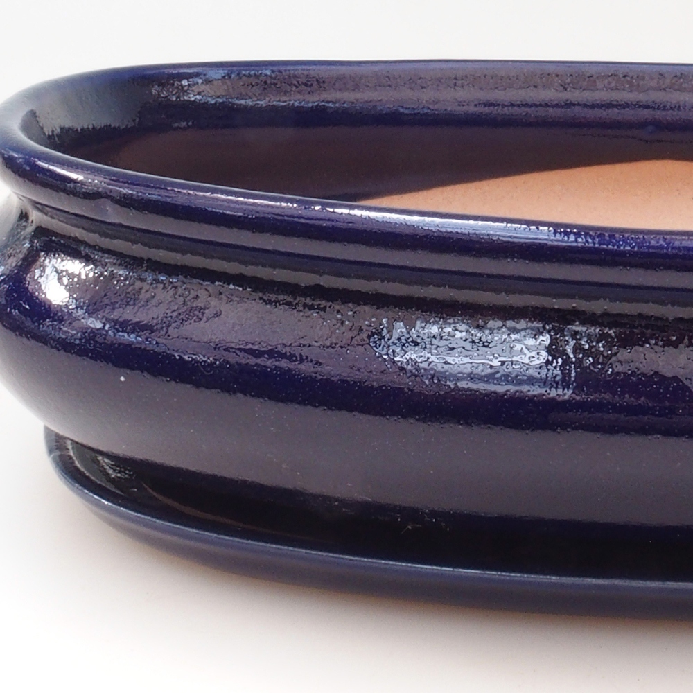 Bonsai tál + csészealj H15 - 25,5x17,5x6 cm. - kék