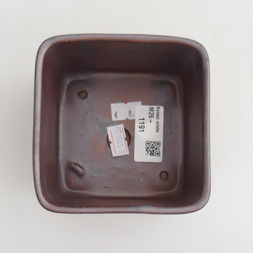 Kerámia bonsai tál 10 x 10 x 8 cm, fém színben