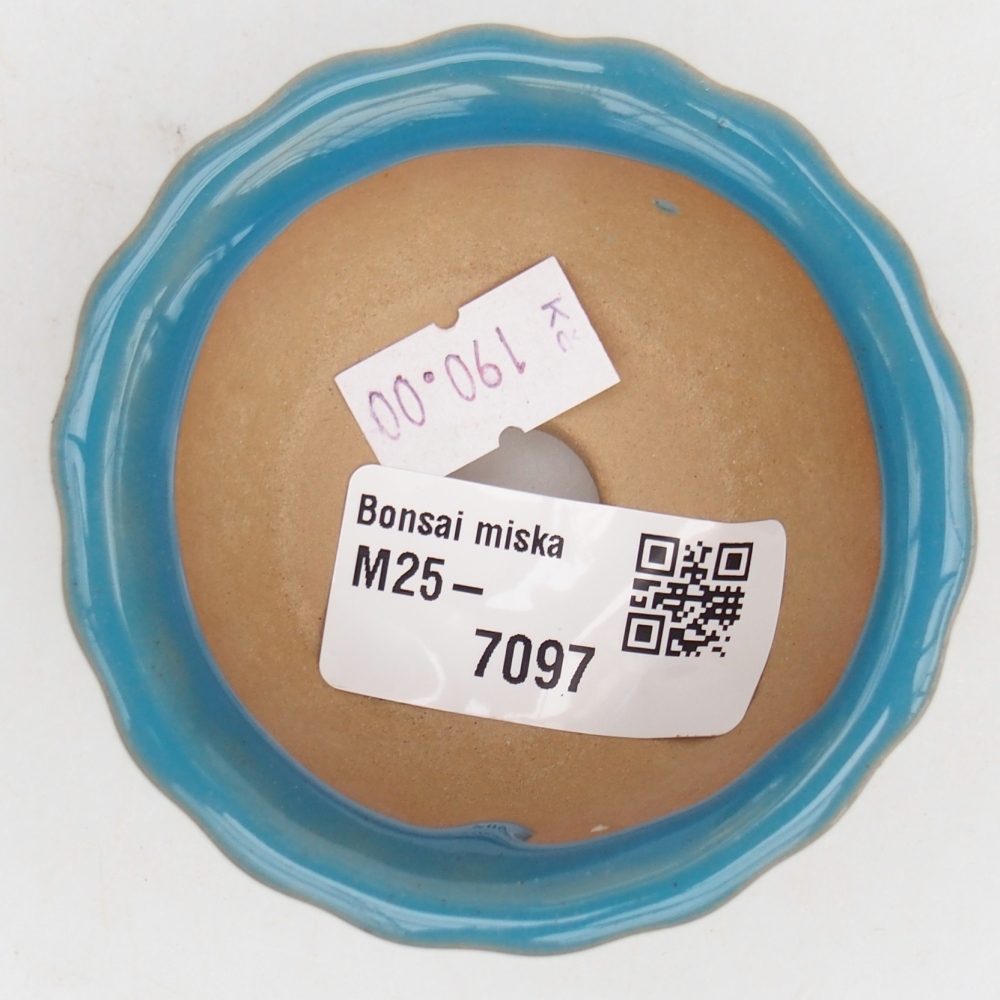 kerámia bonsai tál 7 x 8,5 x 3,5 cm, kék színben